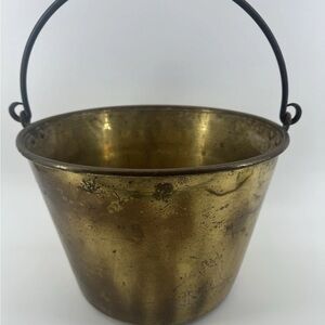 Antique Brass Kettle with Handle Made By American Manufacturing Company #2